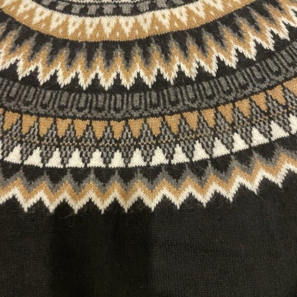 NWT Talbots Sweater 2X Plus Womens Fair Isle Black White Crew Neck Soft Stretch - Picture 10 of 10